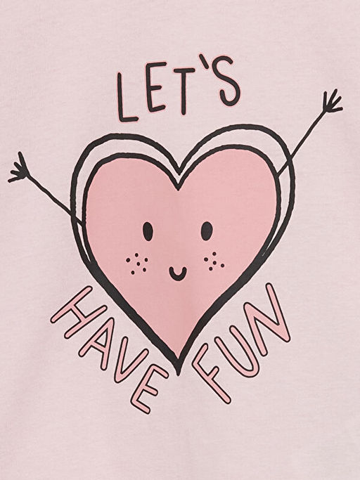 Bisiklet Yaka Bask?l? K?z ?ocuk Pijama Tak?m?