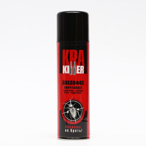 Цена за 2 шт. Аэрозоль от насекомых Дихлофос KRA Killer от ползающих насекомых, 230 мл