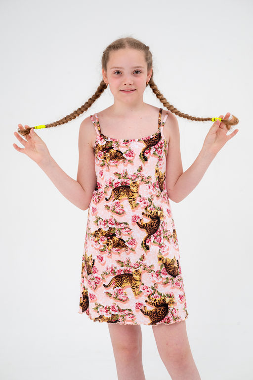 Ночная сорочка детская из кулирки Оливия киса - Амадэль фото 6