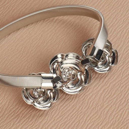 Подхват для штор Розы, 8,7 3,5 см, 23,5 см, цвет серебряный - Арт узор фото 4