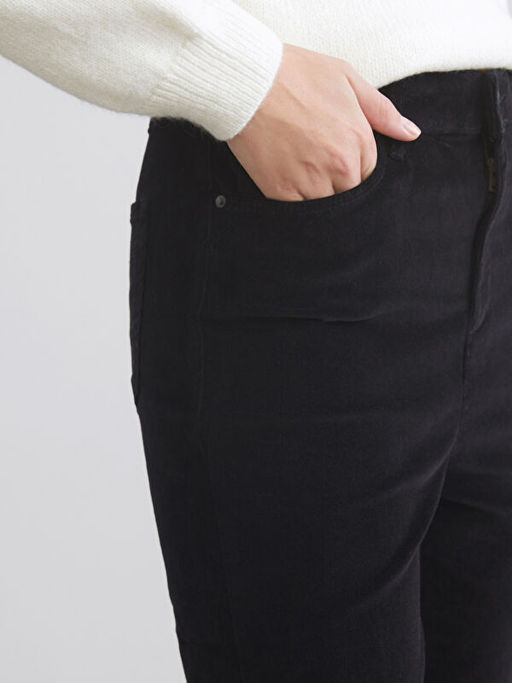 Dar Fit Kadife Kad?n Pantolon