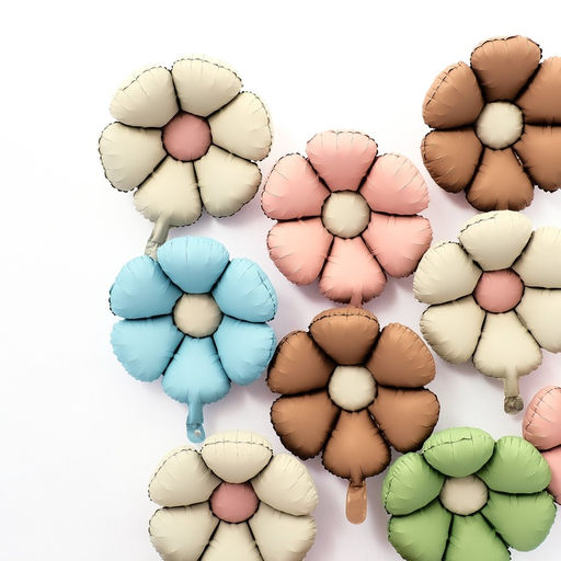 Воздушные шары фольгированные 19" «Ромашка», матовый, цвет молочный белый