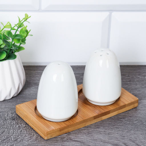 Набор для специй 2 предмета / NS239-2 /уп 80/ на деревянной подставке - Галеонтрейд фото 3