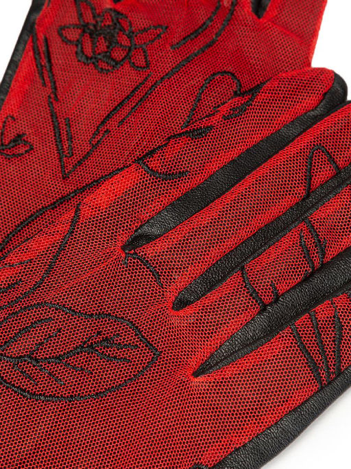 Перчатки женские б/п IS1012 red/black - Eleganzza фото 3