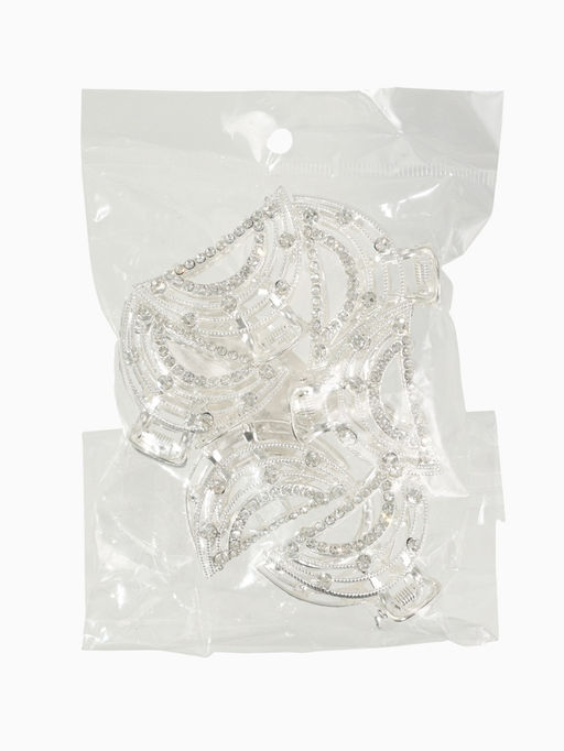 Цена за 6 шт. Крабик для волос «Джули» дуга, 4 см, серебро