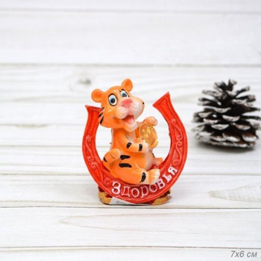 Цена за 4 шт. Фигурка Тигр с подковой и пожеланием 7х6 см цветная / 21341-1 /уп 4/288/АКЦИЯ - Галеонтрейд фото 5