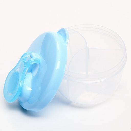 Контейнер для хранения детского питания, 3 секции по 90 мл., 9.2×8.8×8 см, 270 мл., голубой