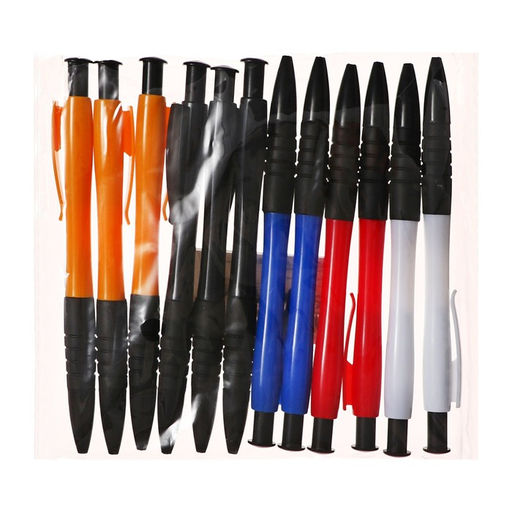 Набор 12 шт. Ручка шариковая автомат 0,5мм синяя, корпус МИКС с резин. держателем Офис - Simaland фото 4