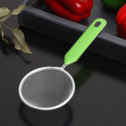 Сито с ручкой Доляна Хозяюшка, d=8,5 см, цвет зелёный  фото 5