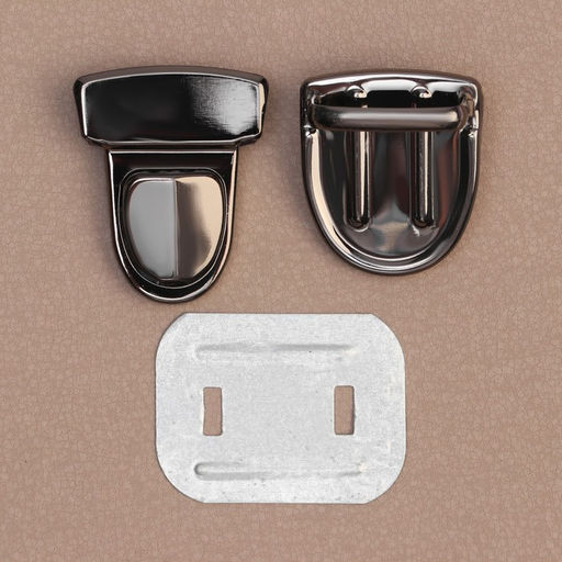 Цена за 3 шт. Застёжка для сумки, 4 3 см, цвет чёрный никель - Арт узор фото 2