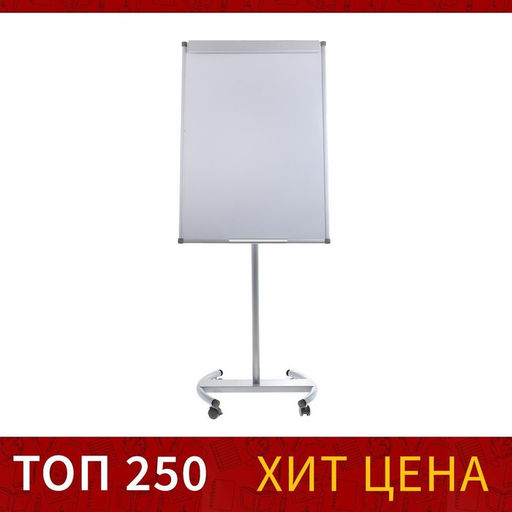 Флипчарт мобильный магнитно-маркерный Calligrata СТАНДАРТ, 70×100 см, в алюминиевом профиле, на роликах
