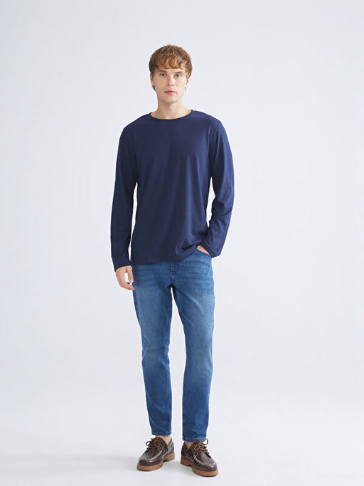 Bisiklet Yaka Uzun Kollu Erkek Ti??rt