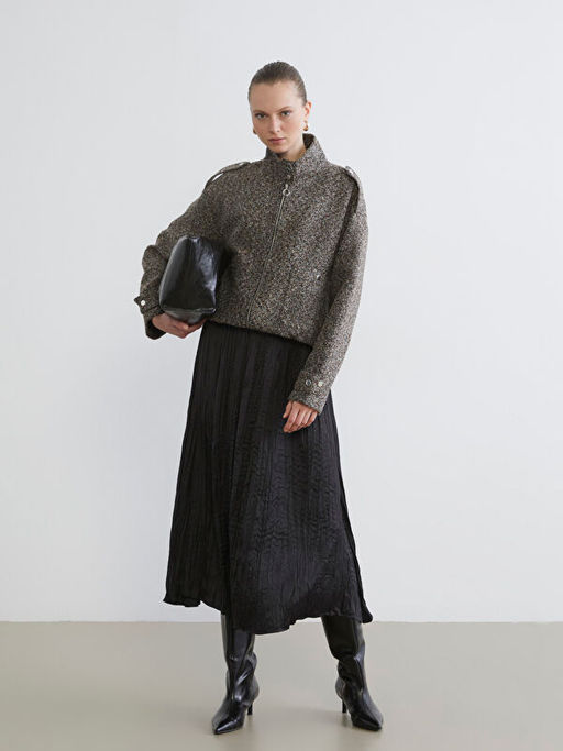 Dik Yaka Oversize Kad?n Ceket