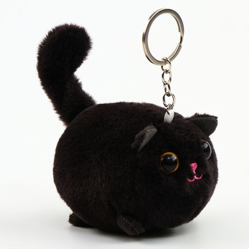 Мягкая игрушка Кот на брелоке, 8 см, цвет чёрный - Simaland фото 4