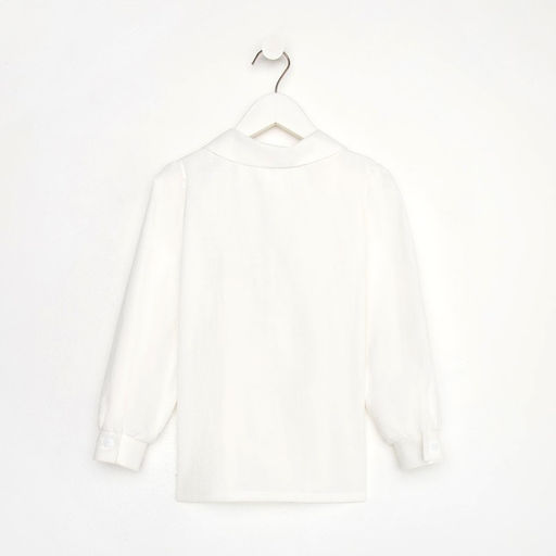 Рубашка для девочки KAFTAN с розовым бантом, белая, размер 36 (134-140 см)