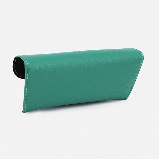 Футляр для очков на кнопке, однотонный, размер 17×4×7 см, зелёный