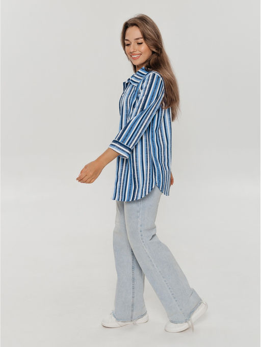 Жанетта туника женская (полоса синий) - Lovetex фото 4