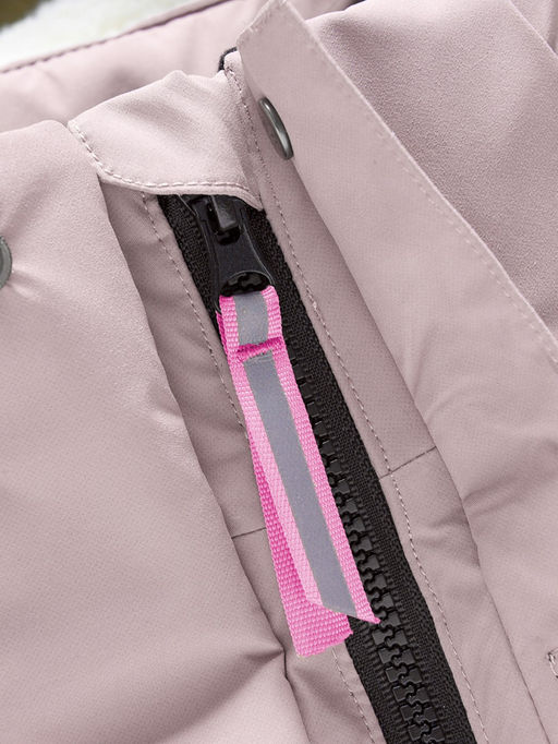 Парка зимняя подростковая для девочки с капюшоном и мехом розового цвета 9532R - Valianly фото 14