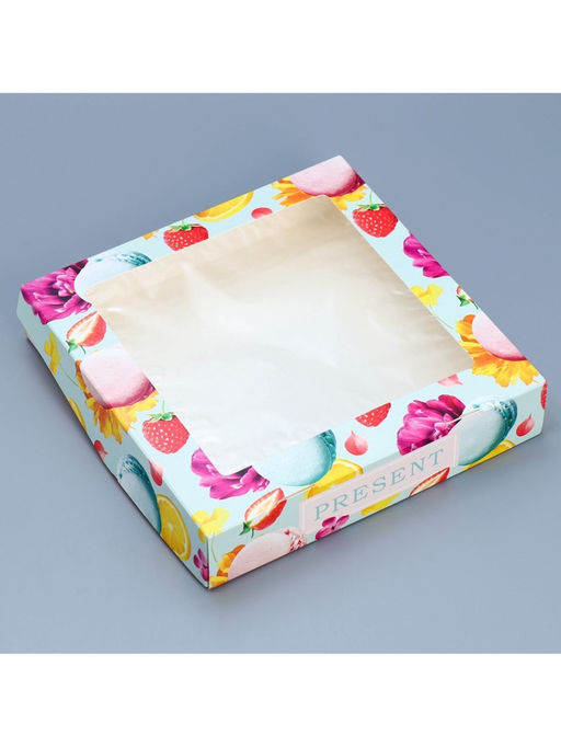 Цена за 5 шт. Коробка складная Present, 20 х 20 х 4 см - Дарите счастье фото 2