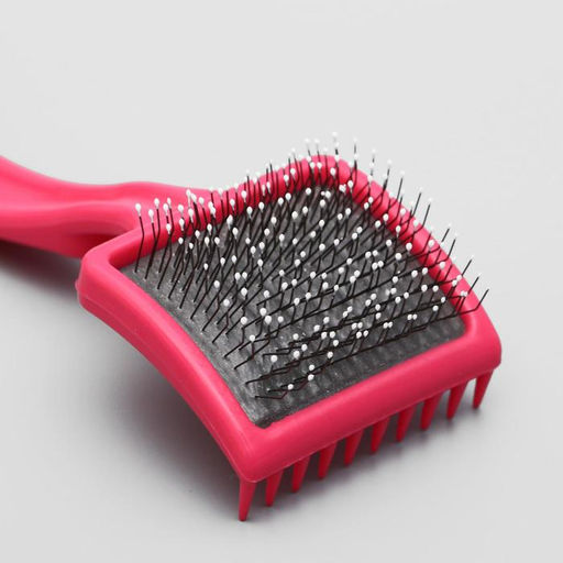 Щётка - пуходёрка средняя мягкая с каплями, основание 59 х 49 мм, розовая - Пижон фото 5