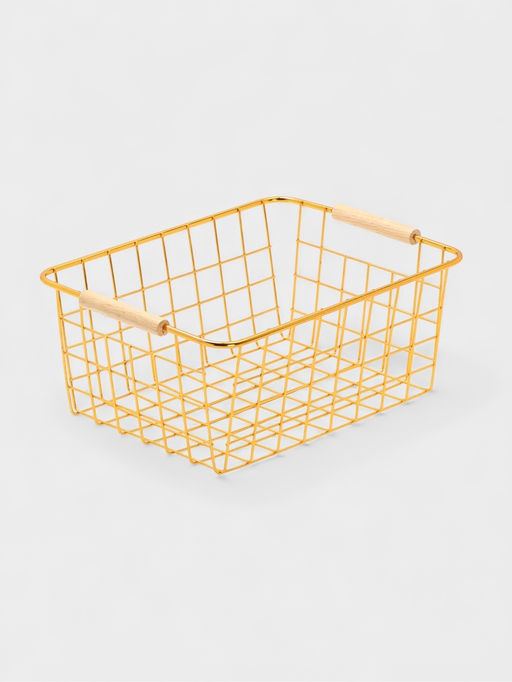 Корзина для хранения «Доляна. Голден», 29.5×22×12.5 см, золотистая