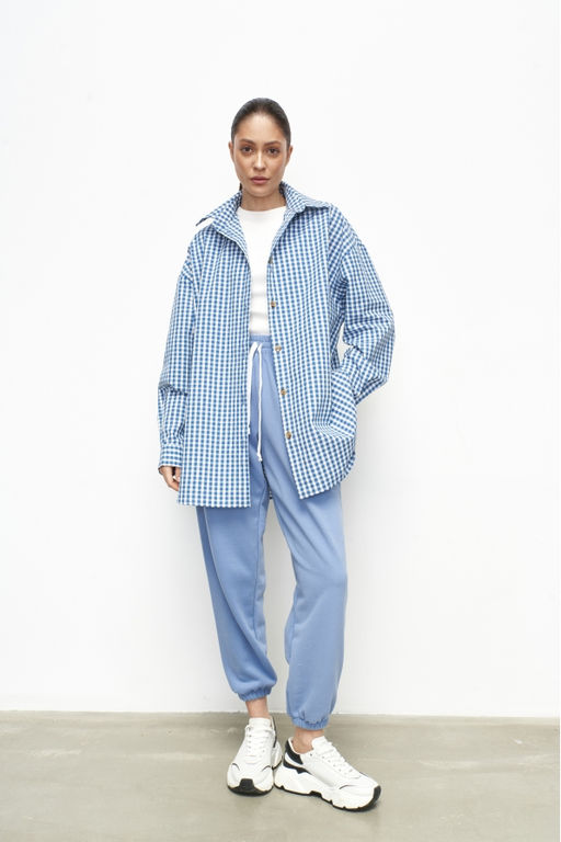 Рубашка cotton клетка Blue&Milk - Erist store фото 6
