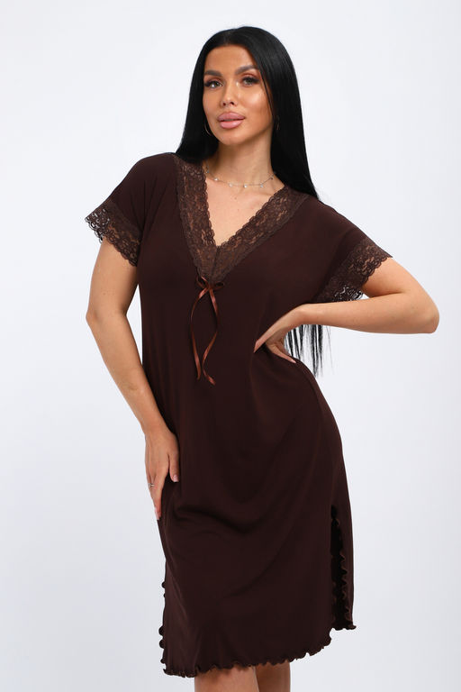 Ночная сорочка из вискозы Олеся шоколад - Амадэль фото 11
