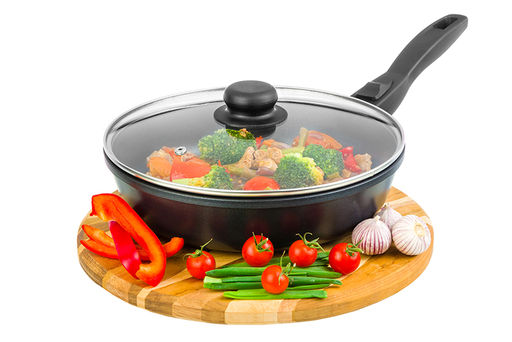 Сковорода глубокая 24 см ГАРМОНИЯ ВКУСА Черный Оникс С КРЫШКОЙ ф24, с/р, 45*25*11,5 см - Elan gallery фото 3