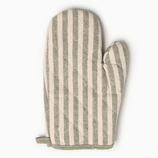 Варежка-прихватка Доляна Полоса цв.зеленый 25х17см,50% п/э 50% хл  фото 2