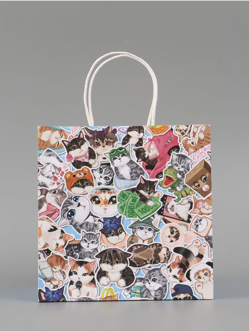 Цена за 2 шт. Пакет подарочный «Котики», 22 × 22 × 11 см