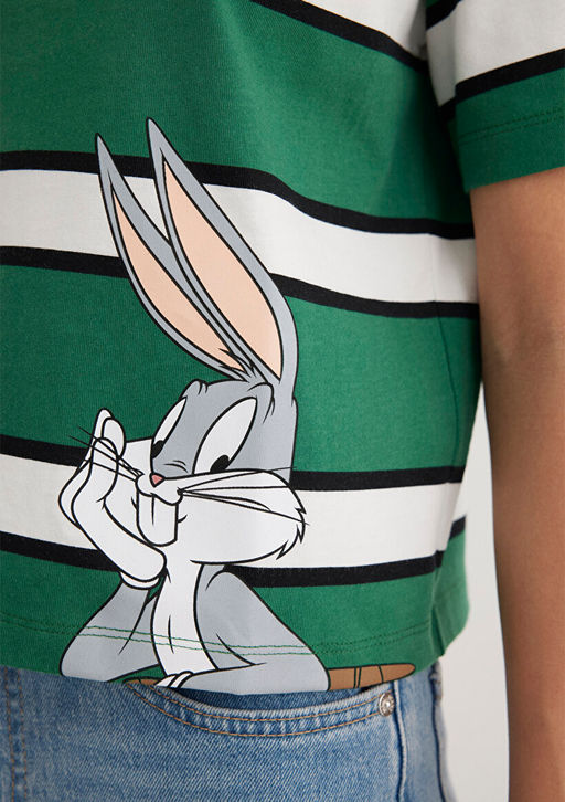Bugs Bunny Bask?l? Yesil Tisort - Mavi фото 7