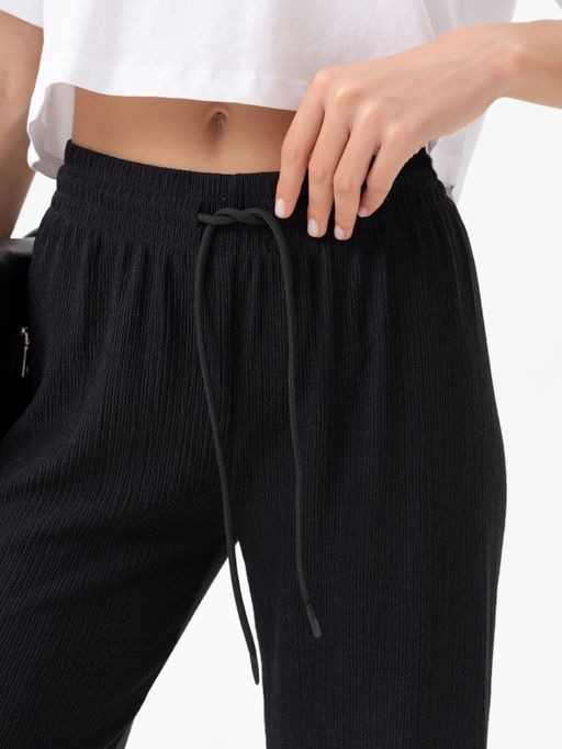 Брюки палаццо .из вискозы с эффектом жатки арт.1135-1,черные - Binita фото 7