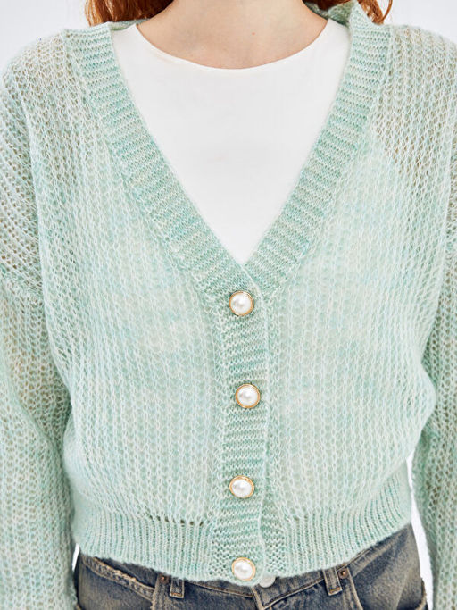 V Yaka Oversize Kad?n Triko H?rka