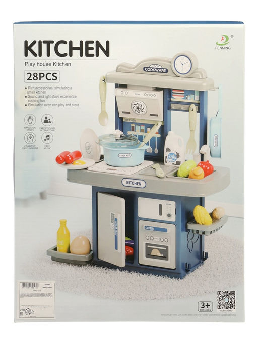 Игровой набор" Кухня" 22 предмета, вода из крана, 46 см