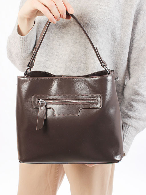 LACCOMA сумка Y2316-3-темно коричневый натуральная кожа полиэстер  фото 3