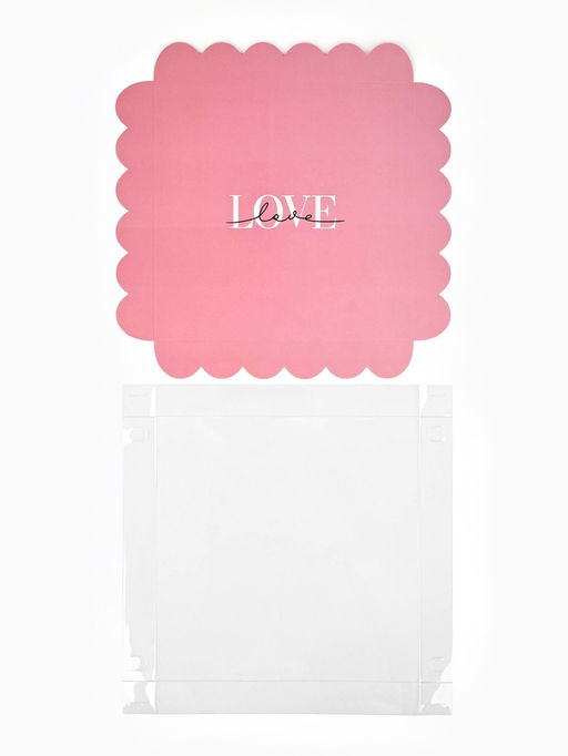 Цена за 5 шт. Коробка для печенья, кондитерская упаковка с пластиковой крышкой, «Шёлковая любовь», 21×21×3 см