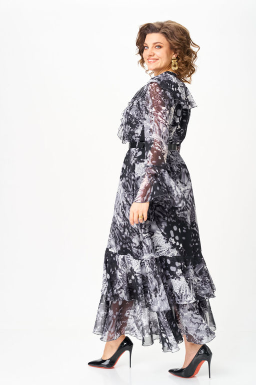 Платье Anastasia Mak 1280 серый+черный мультиколор  фото 2