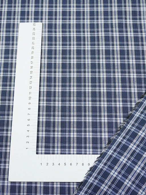 Пестрядь Двойная клетка цв.джинсово-синий/св.серый, ш.1.5м, хлопок-100%, 130гр/м.кв - Купава фото 6