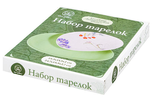 Набор тарелок 2 пр. 19,5*15,5*2 см + 24,7*19,5*2,7 см Ботанический атлас - Elan gallery фото 20