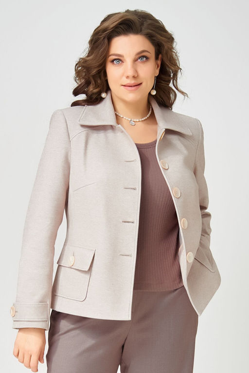 Жакет FITA 20754 капучино + бежевый  фото 6
