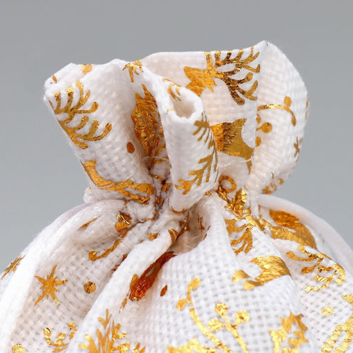 Цена за 5 шт. Мешочек подарочный холща Новогодние олени, тиснение, 16 24 см +/- 1.5 см - Дарите счастье фото 3