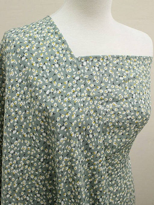 Штапель Ядвига цв.серо-мятная дымка, ш.1.45м, вискоза-100%, 90гр/м.кв - Купава фото 6