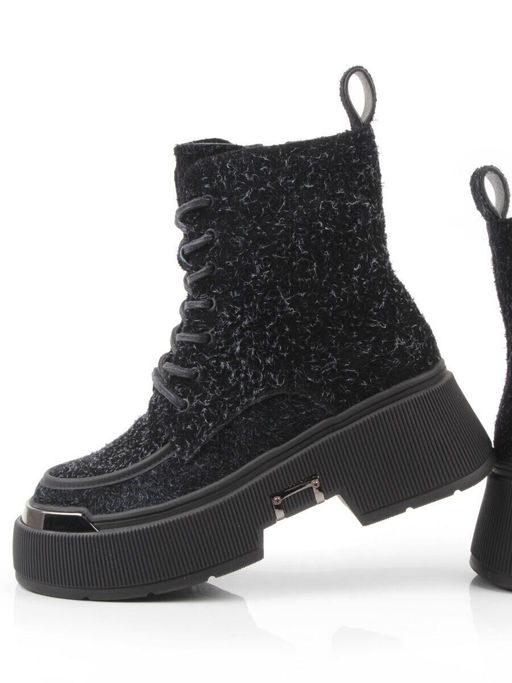 01-DMD-D256 BLACK Ботинки демисезонные женские (натуральная кожа, байка)