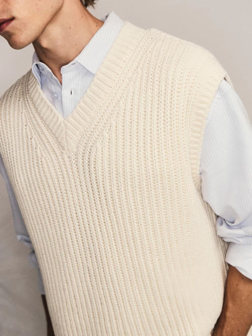 Вязаный жилет из 100% хлопка / Zarina  фото 6