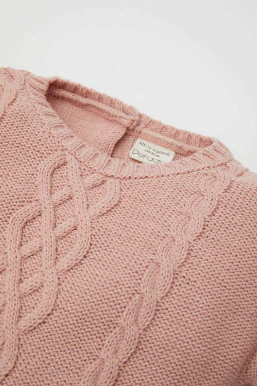 Платье с длинными рукавами и цветочным принтом для маленьких девочек - Defacto фото 2