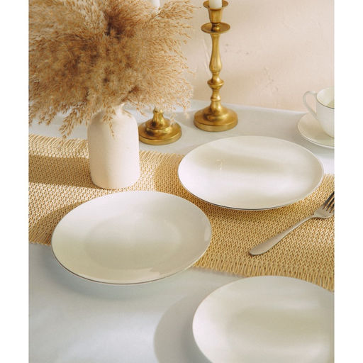 Тарелки SL Home «Каскарон», d=23.3 см, набор 2 шт., костяной фарфор, белые