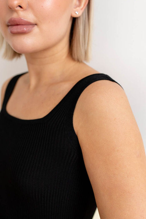 Топ Д-108 черный в рубчик - Took a look фото 3