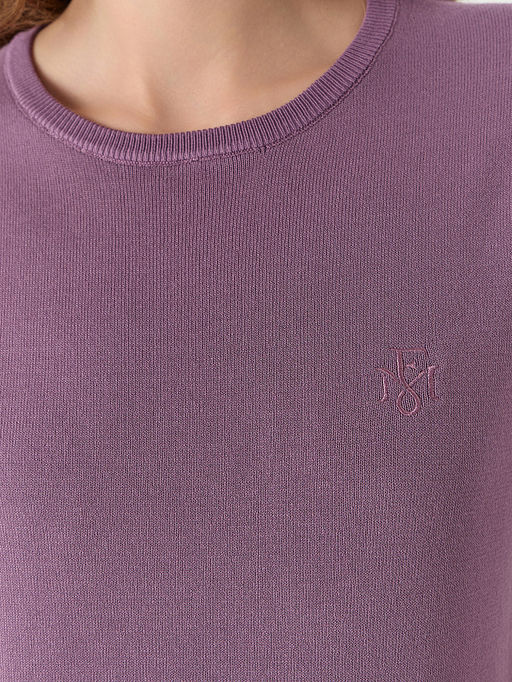 Джемпер женский с короткими рукавами фиолетовый - Mark formelle фото 4