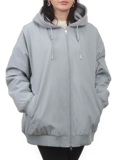 H24-283 GRAY/BLUE Куртка демисезонная женская (100 гр. синтепон)