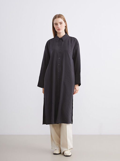 Oversize Modal Kar???ml? Kad?n G?mlek Tunik